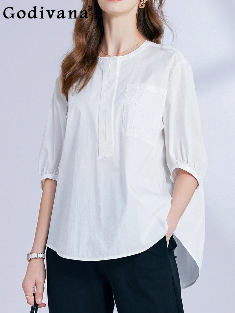 Plus Size L-5XL Women Summer Loose Solid Color Comfortable Round Neck T-shirt Medium and Long Top Simple Half Sleeve White Top
Plus Size L-5XL Women Summer Loose Solid Color Comfortable Round Neck T-shirt Medium and Long Top Simple Half Sleeve White Top