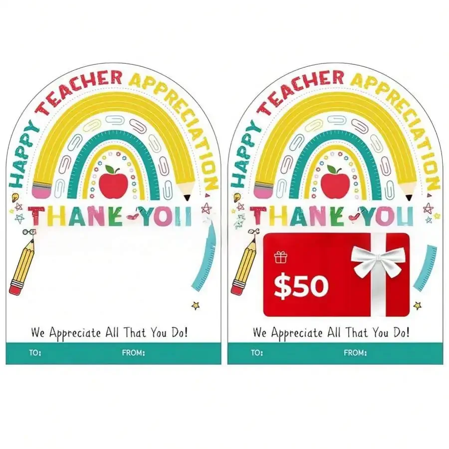 Teacher Appreciation Greeting Cards With Gift Card Pocket For Gratitude Expression
Teacher Appreciation Greeting Cards With Gift Card Pocket For Gratitude Expression