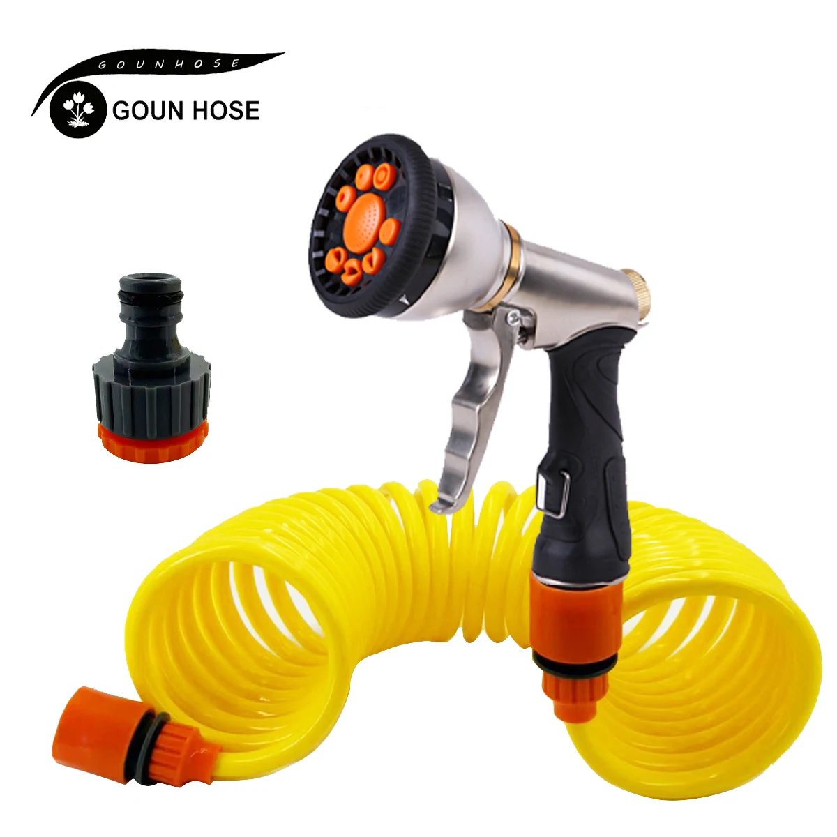GOUN HOSE Расширяемый выдвижной садовый шланг из ЭВА Водяной пистолет Портативная пружинная водопроводная труба для автомойки и труба для полива цветочного газона
GOUN HOSE Расширяемый выдвижной садовый шланг из ЭВА Водяной пистолет Портативная пружинная водопроводная труба для автомойки и труба для полива цветочного газона