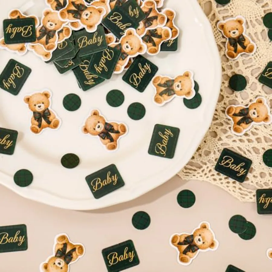 300Pcs Tartan Plaid Bear Themed Confetti Cute Bear Baby Shower Party Confetti Green Tartan Plaid Bear Table Scatter for Birthda
300Pcs Tartan Plaid Bear Themed Confetti Cute Bear Baby Shower Party Confetti Green Tartan Plaid Bear Table Scatter for Birthda