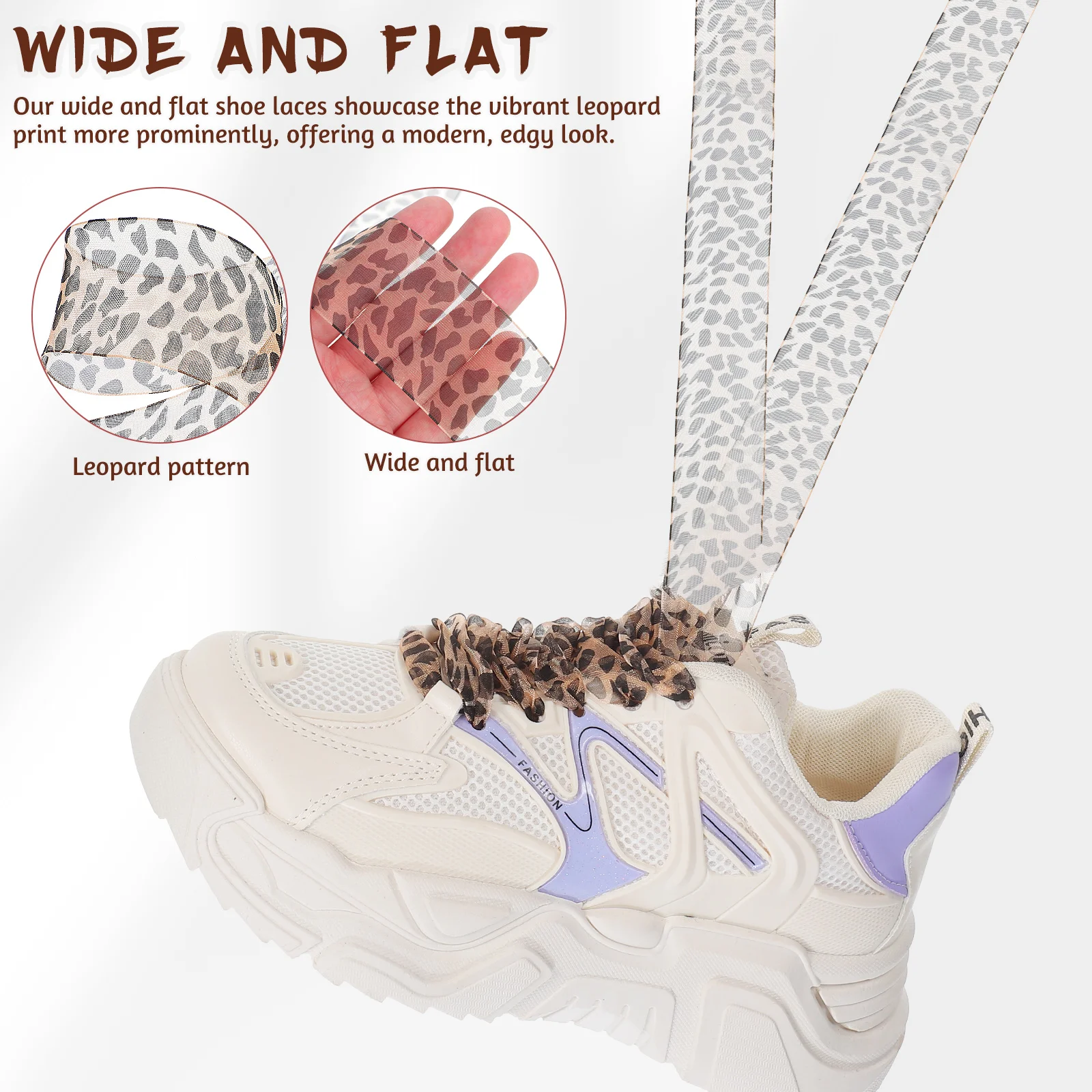 2 Pcs Widen Shoelaces Printed Leopard for Sneakers High Quality Replacement Polyester Flat Cheetah Work
2 Pcs Widen Shoelaces Printed Leopard for Sneakers High Quality Replacement Polyester Flat Cheetah Work