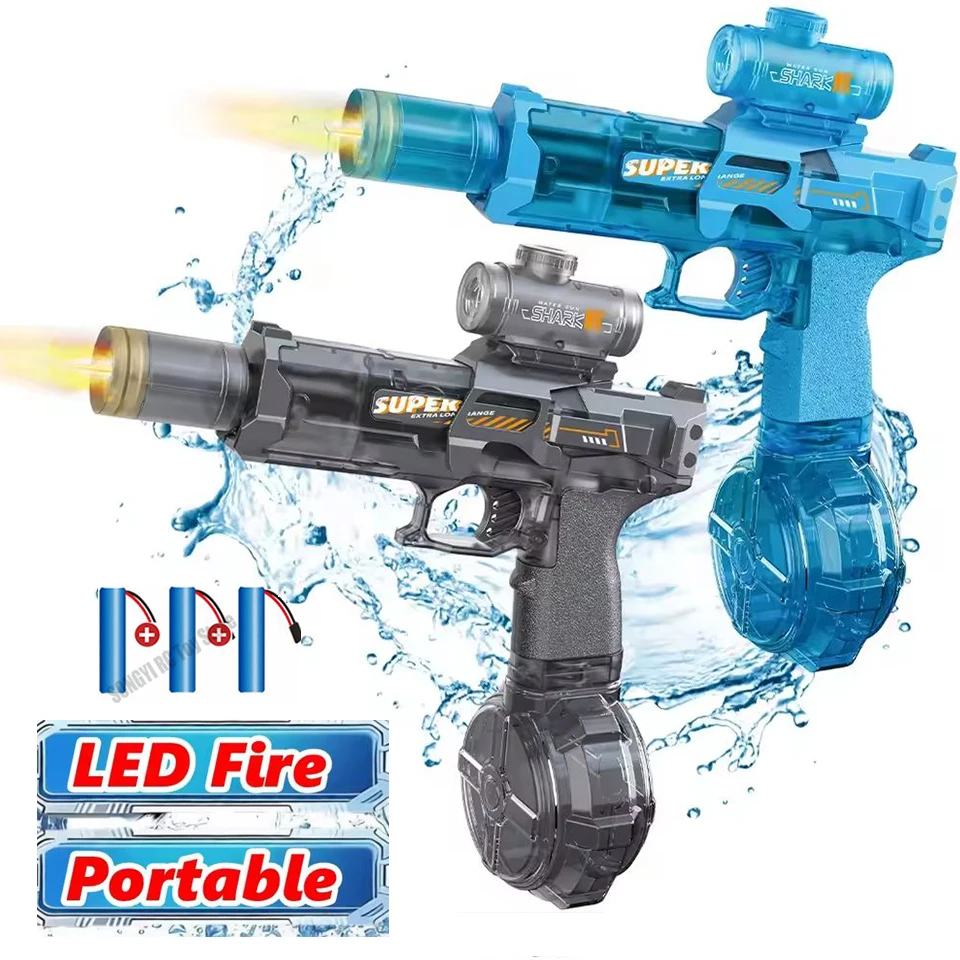 Light Electric Pulse Water Gun Simulated Flame Sensor Light Fully Automatic Fights Toy Water Pistol Outdoor Beach Toys for Kids
Light Electric Pulse Water Gun Simulated Flame Sensor Light Fully Automatic Fights Toy Water Pistol Outdoor Beach Toys for Kids