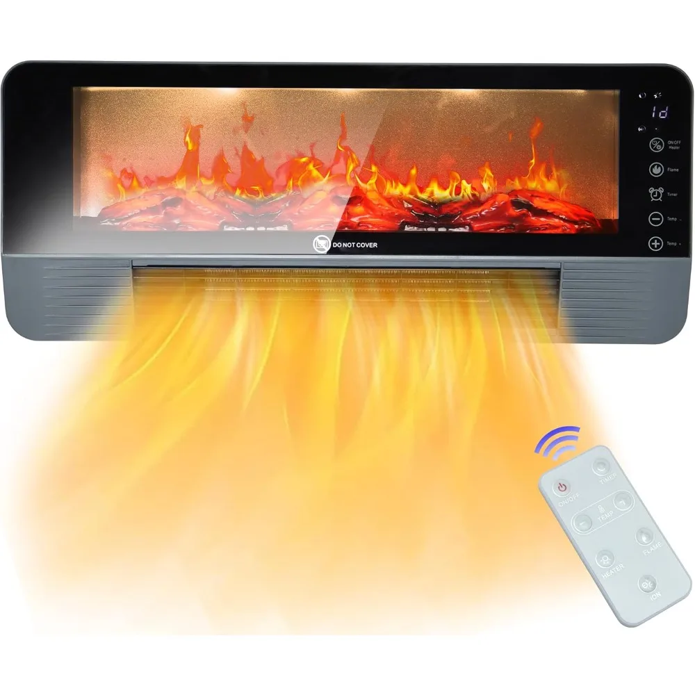 Indoor Electric Fireplace Heater, Floor or Wall Mountable, 1500W 3D Flame Effect, Remote Control with 12H Timer
Indoor Electric Fireplace Heater, Floor or Wall Mountable, 1500W 3D Flame Effect, Remote Control with 12H Timer