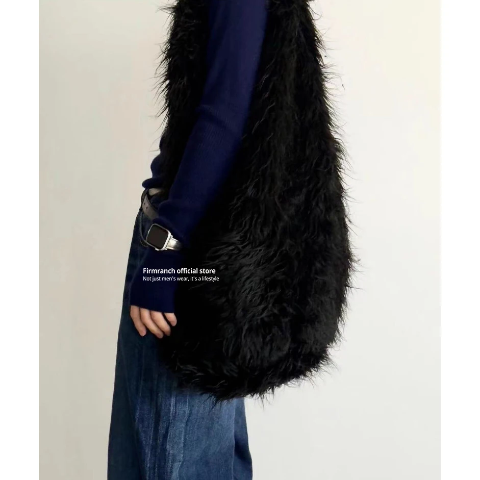 Firmranch New Black Artificial Wool Long Premium Faux Fur Handbag Shoulder Crossbody Bag For Men Women Streetwear Fashion
Firmranch New Black Artificial Wool Long Premium Faux Fur Handbag Shoulder Crossbody Bag For Men Women Streetwear Fashion