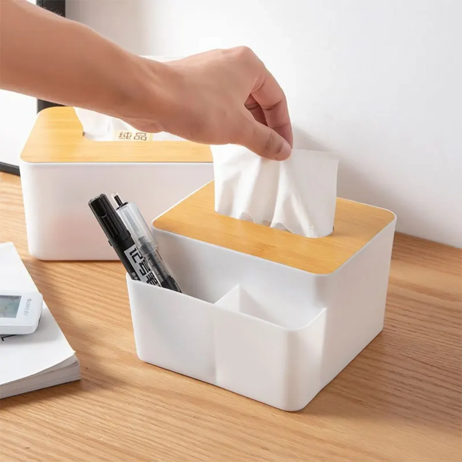 Elegant, Practical and Divided White Tissue Box with Nordic Wood Grain INS Style Dormitory and Bedroom, Small Item
Elegant, Practical and Divided White Tissue Box with Nordic Wood Grain INS Style Dormitory and Bedroom, Small Item