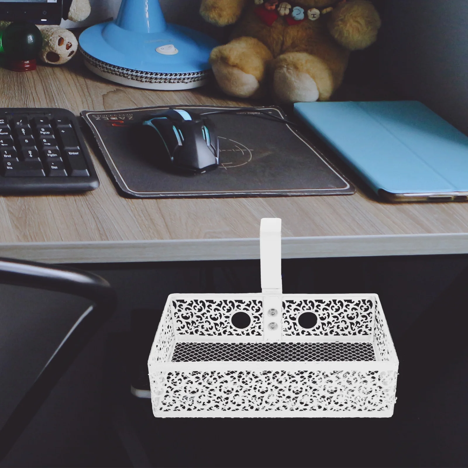 Desk Edge Storage Basket Large Capacity Mesh Rack White File Holder Office ganizer Under Desk Pamphlets Manager Literature Stand 
Desk Edge Storage Basket Large Capacity Mesh Rack White File Holder Office ganizer Under Desk Pamphlets Manager Literature Stand