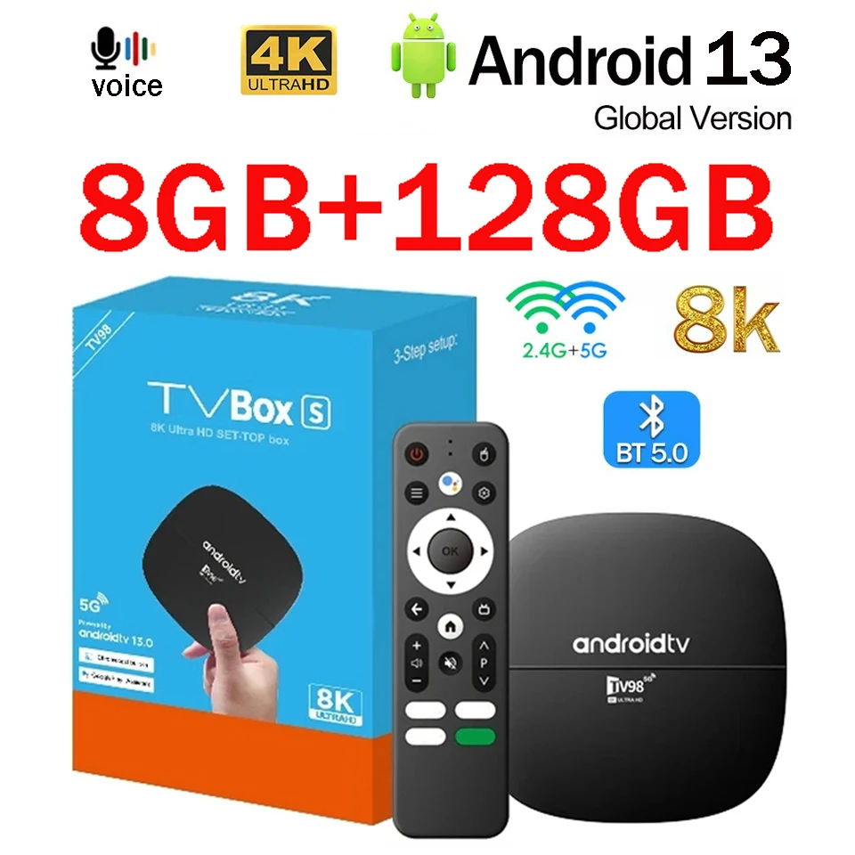 TV Box Android 13.0 Allwinner H313 Quad Core 4G 5G Dual Wifi HD 8K 4K TV98 ATV H313 Media Player TB5.0 Voice remote control iptv
TV Box Android 13.0 Allwinner H313 Quad Core 4G 5G Dual Wifi HD 8K 4K TV98 ATV H313 Media Player TB5.0 Voice remote control iptv