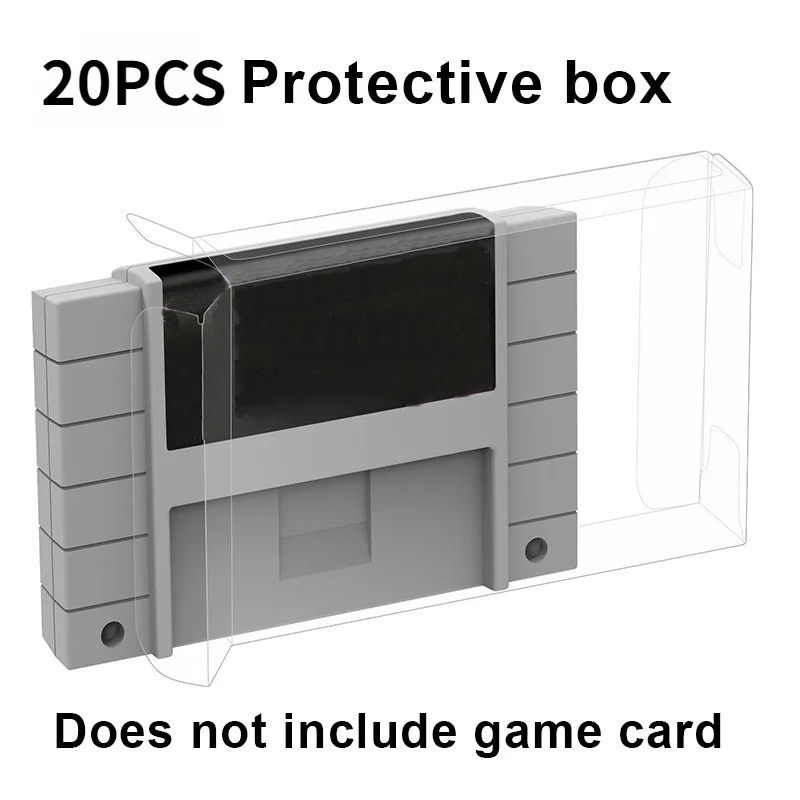 20pcs PET Game Card Protective Storage Boxes for SNES/SFC Game Cartridge Protector Case Transparent Display Case Collection
20pcs PET Game Card Protective Storage Boxes for SNES/SFC Game Cartridge Protector Case Transparent Display Case Collection