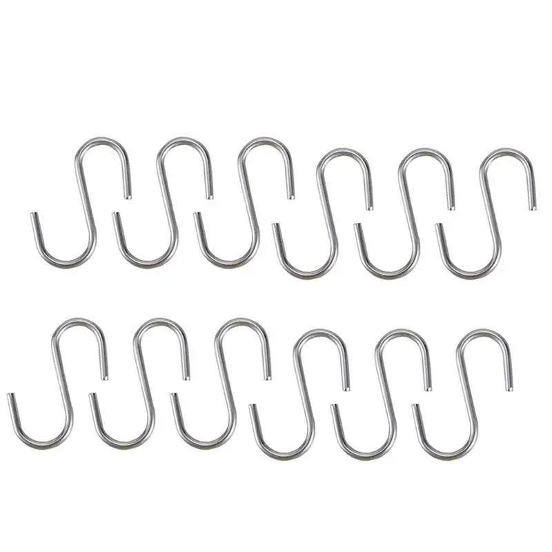 10Pcs S Shaped Hooks Stainless Steel Heavy Duty Iron Wire Clasp Over Tool Utensils Hangers Door Clothes Rack for Kitchen Home
10Pcs S Shaped Hooks Stainless Steel Heavy Duty Iron Wire Clasp Over Tool Utensils Hangers Door Clothes Rack for Kitchen Home