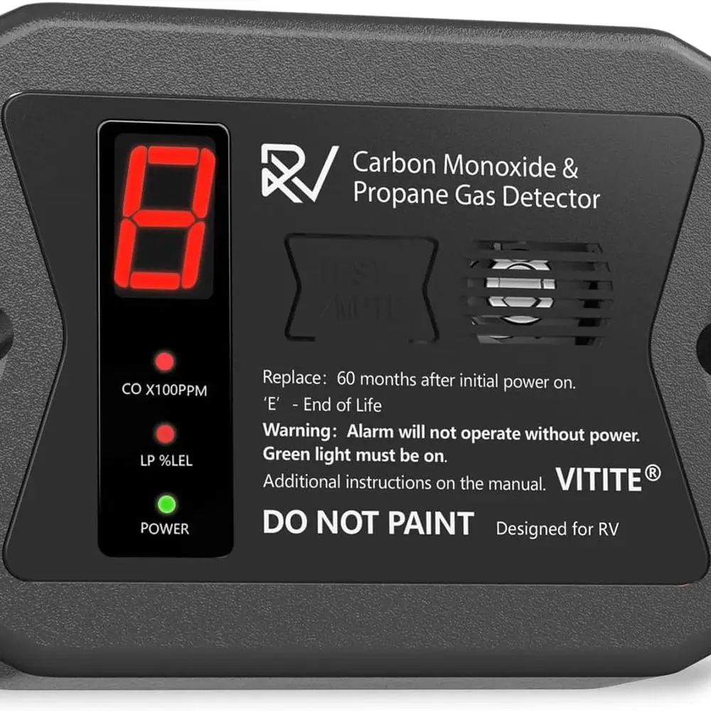 Dual-Sensor CO & Propane Alarm for RVs, Digital Display, Replaces Models 20-441 & 30-442, Hardwired 12V DC
Dual-Sensor CO & Propane Alarm for RVs, Digital Display, Replaces Models 20-441 & 30-442, Hardwired 12V DC
