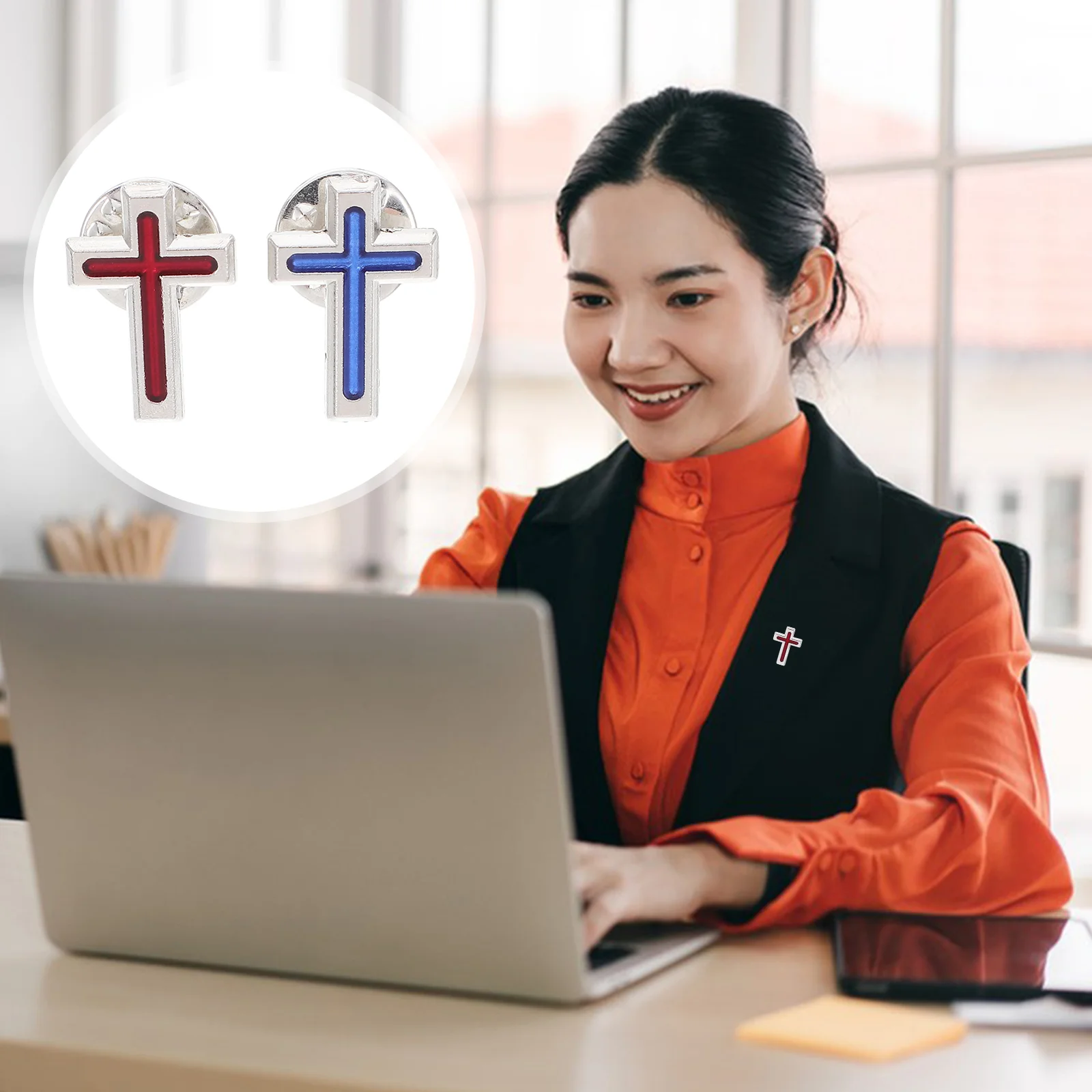 2 Pcs Chest Button Badge Brooch Cross Lapel Pin Holy Communion Accessories Elegant Design Construction
2 Pcs Chest Button Badge Brooch Cross Lapel Pin Holy Communion Accessories Elegant Design Construction