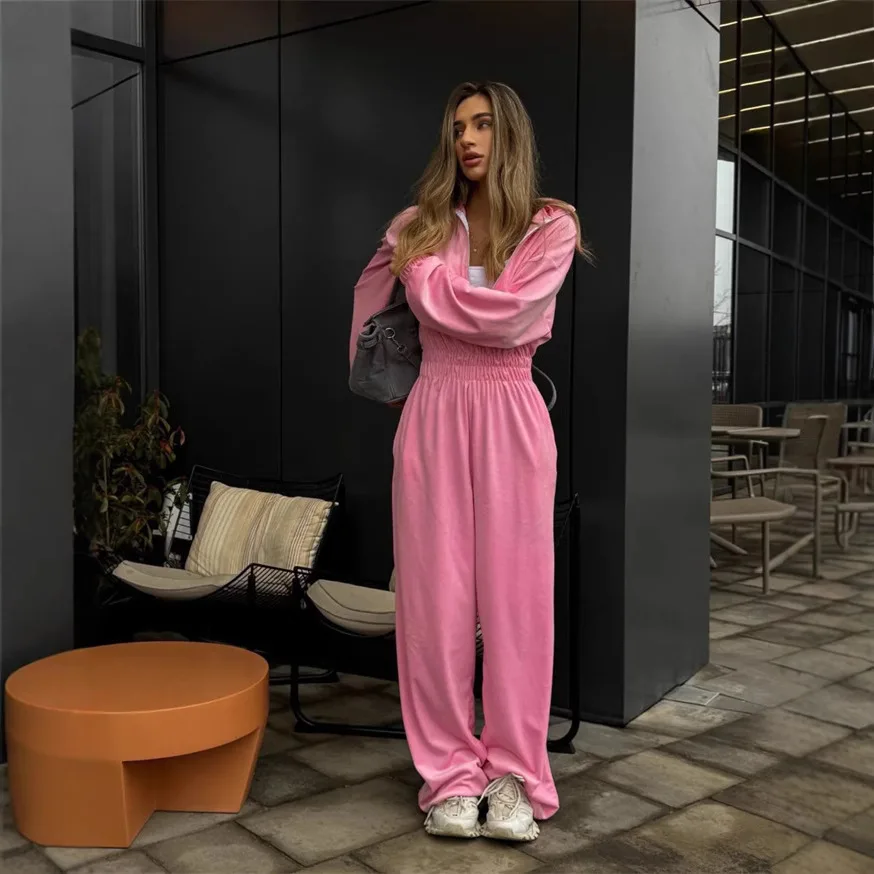 Women's Casual Overalls Fashion Elastic Waist Casual Sportswear For Women Autumn Winter Velvet Long Sleeve Jumpsuit Outfits
Women's Casual Overalls Fashion Elastic Waist Casual Sportswear For Women Autumn Winter Velvet Long Sleeve Jumpsuit Outfits