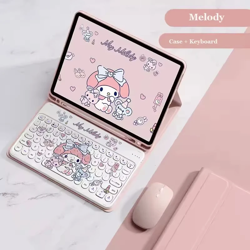 Kuromi Ipad Tablet Wireles Bluetooth-клавиатура и мышь Защитный чехол Ipad 2021 10,2-дюймовый Ipad Air5 10,9-дюймовый чехол-подставка Melody 
Kuromi Ipad Tablet Wireles Bluetooth-клавиатура и мышь Защитный чехол Ipad 2021 10,2-дюймовый Ipad Air5 10,9-дюймовый чехол-подставка Melody