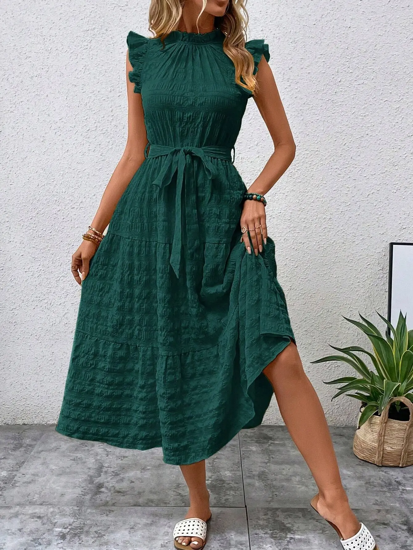 Women's Sexy Summer Texture Holiday Long Dresses Fashion Deep V Neck High Waist Lace Up Slim Elegant Female Bohemian Dress 2025
Women's Sexy Summer Texture Holiday Long Dresses Fashion Deep V Neck High Waist Lace Up Slim Elegant Female Bohemian Dress 2025