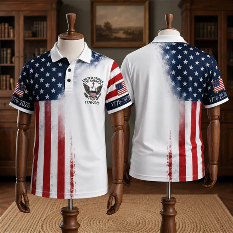 USA 250th Anniversary 1776-2026 Polo Shirt Men American Flag Print Short Sleeve Independence Day Patriotic Casual Tops
USA 250th Anniversary 1776-2026 Polo Shirt Men American Flag Print Short Sleeve Independence Day Patriotic Casual Tops
