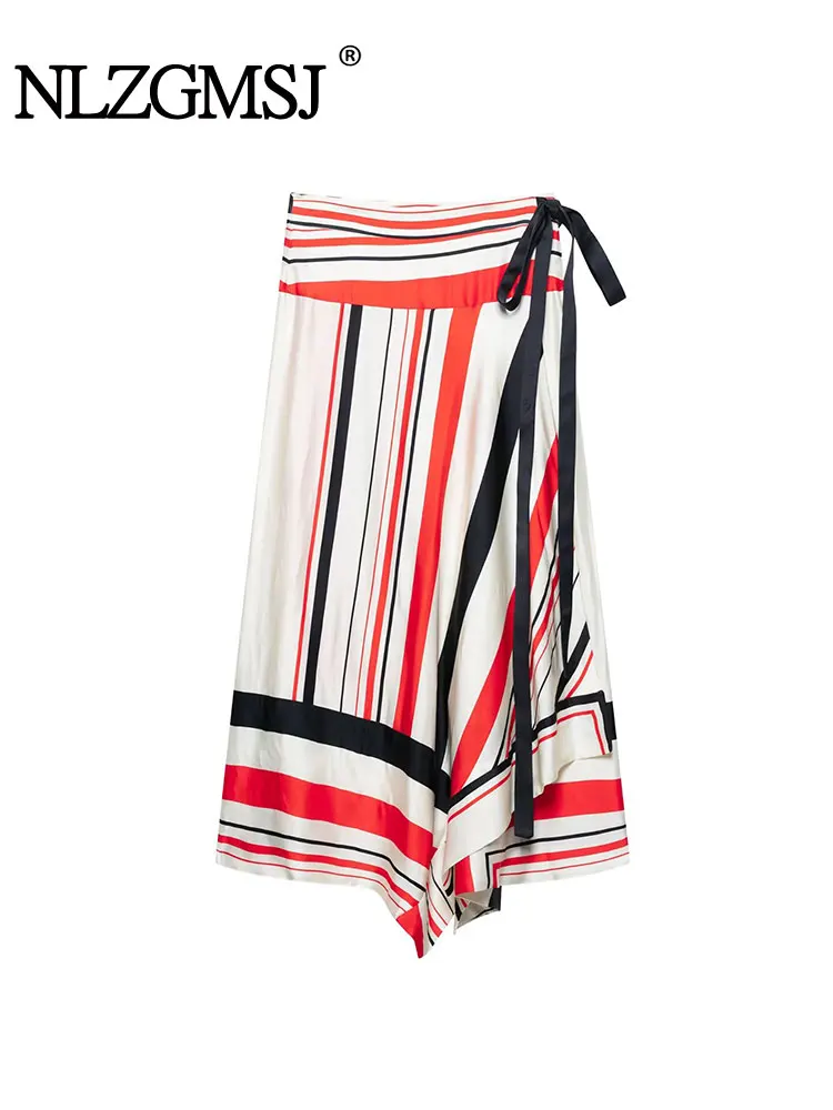 Лето 2022, женские юбки, длинная юбка в полоску с принтом, женская юбка-миди со средней талией и завязками, винтажные женские асимметричные юбки
Лето 2022, женские юбки, длинная юбка в полоску с принтом, женская юбка-миди со средней талией и завязками, винтажные женские асимметричные юбки