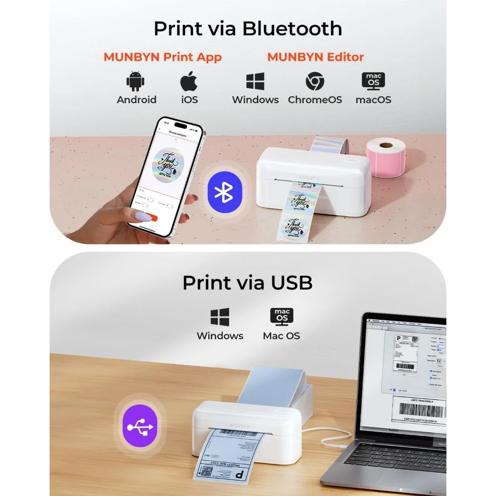 Bluetooth Thermal Label Printer RealWriter RW402B, 4x6 Shipping Label Printer for Small Business
Bluetooth Thermal Label Printer RealWriter RW402B, 4x6 Shipping Label Printer for Small Business