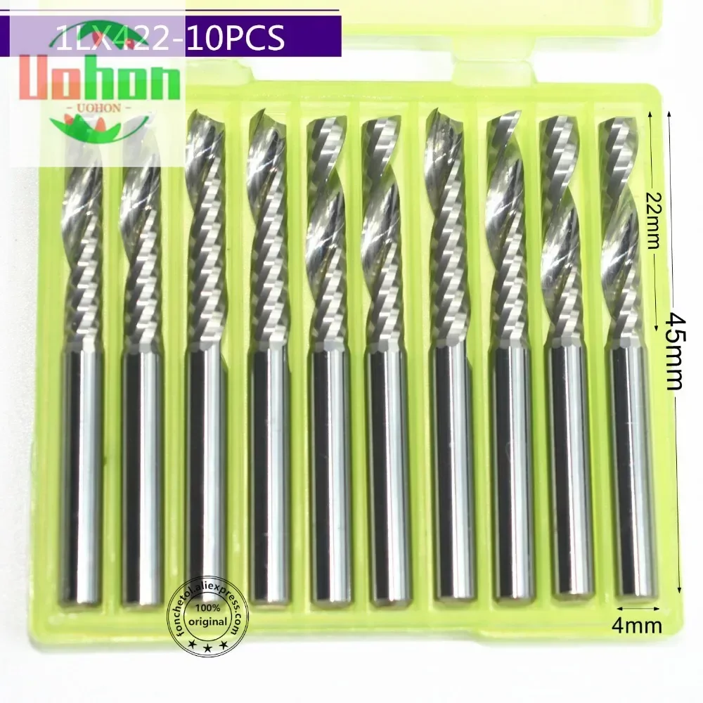 4mm*22mm,10pcs,Free shipping 1 Flute End Mill,CNC machine milling Cutter,Solid carbide woodworking tool,PVC,MDF,Acrylic,wood
4mm*22mm,10pcs,Free shipping 1 Flute End Mill,CNC machine milling Cutter,Solid carbide woodworking tool,PVC,MDF,Acrylic,wood