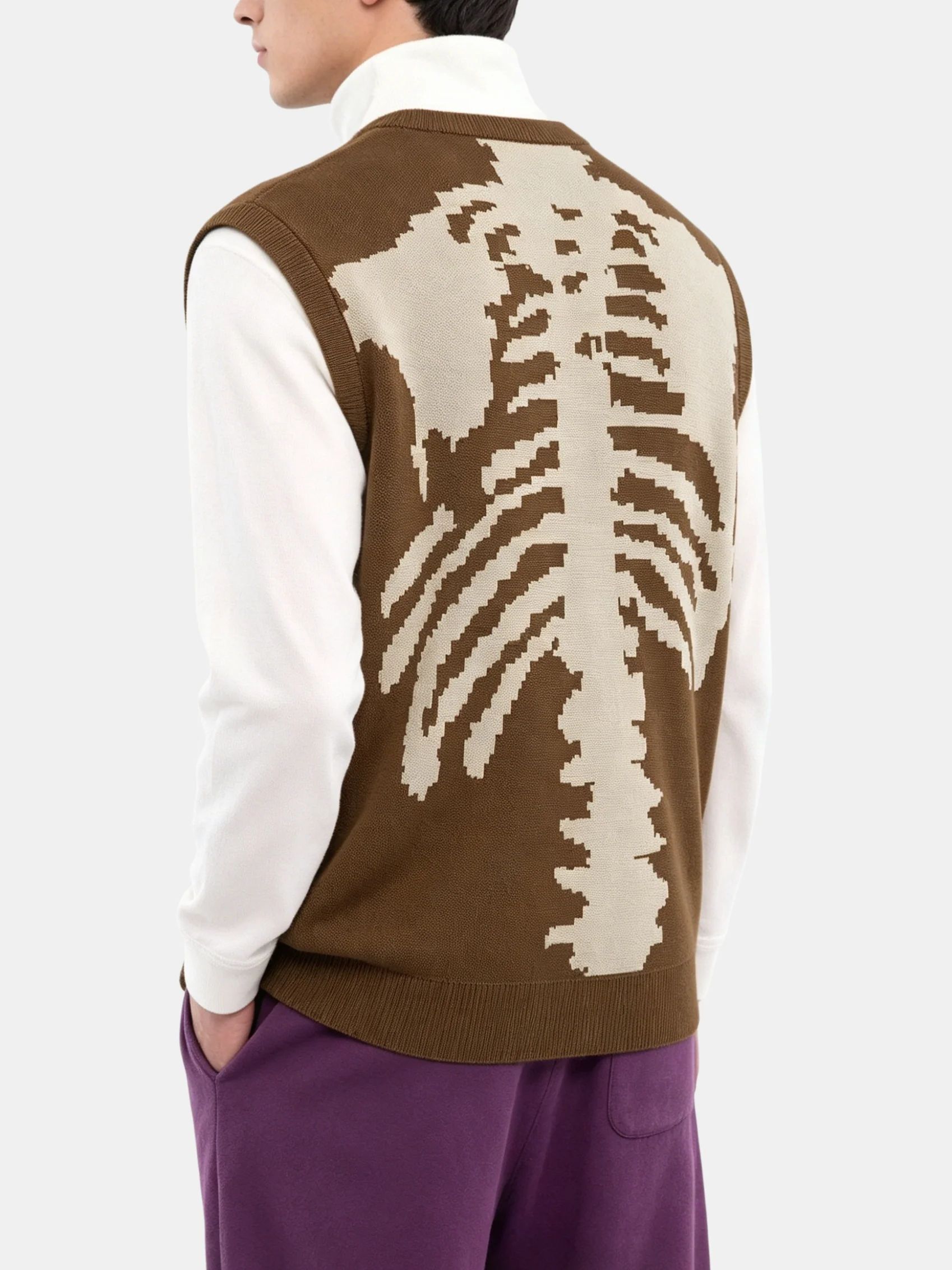 New Men's Sleeveless Skull Bone Pattern Knitted Sweater Vest, Autumn And Winter Trendy Men's Street Fashion Knitted Sweater Top
New Men's Sleeveless Skull Bone Pattern Knitted Sweater Vest, Autumn And Winter Trendy Men's Street Fashion Knitted Sweater Top
