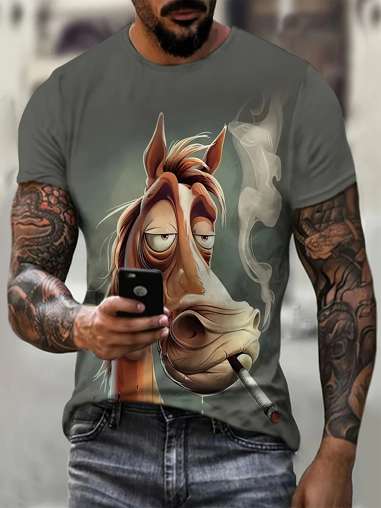 Funny Men's T Shirt Animal Print Casual Short Sleeve Tees Hip Hop Pullover Vintage T-Shirts Men's 2025 Y2k Clothing Sportswear
Funny Men's T Shirt Animal Print Casual Short Sleeve Tees Hip Hop Pullover Vintage T-Shirts Men's 2025 Y2k Clothing Sportswear