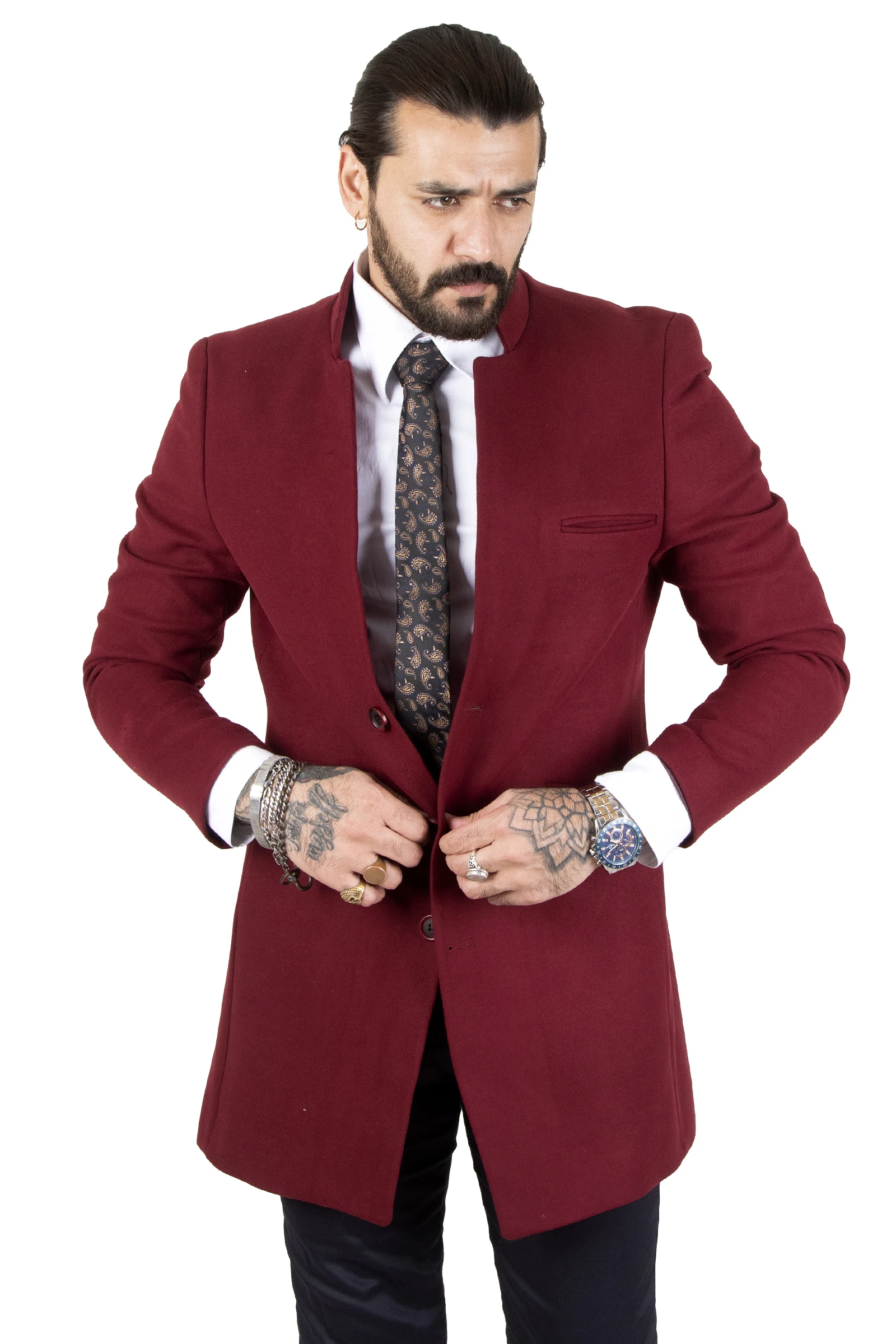 DeepSEA Three Pockets Crew Neck Sheer Collar Italian Cut Male Stamp Coat 2302189
DeepSEA Three Pockets Crew Neck Sheer Collar Italian Cut Male Stamp Coat 2302189