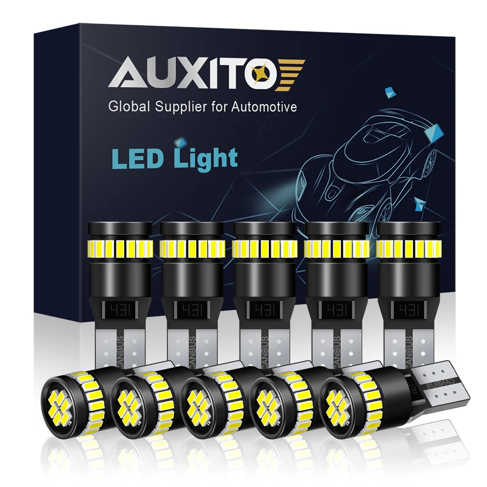 AUXITO 10X t10 W5W LED Canbus Error Free Ultra Bright for Audi BMW VW Mercedes LED Car Interior Dome Reading Parking Lights 12V
AUXITO 10X t10 W5W LED Canbus Error Free Ultra Bright for Audi BMW VW Mercedes LED Car Interior Dome Reading Parking Lights 12V
