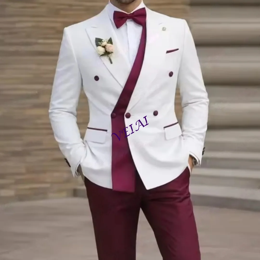 CustomizedWhite And Burgundy Men Suit Formal Occasion Groom Groomsman Wedding Party Prom Male Business Tuxedos 2 Piece Set Blaze
CustomizedWhite And Burgundy Men Suit Formal Occasion Groom Groomsman Wedding Party Prom Male Business Tuxedos 2 Piece Set Blaze