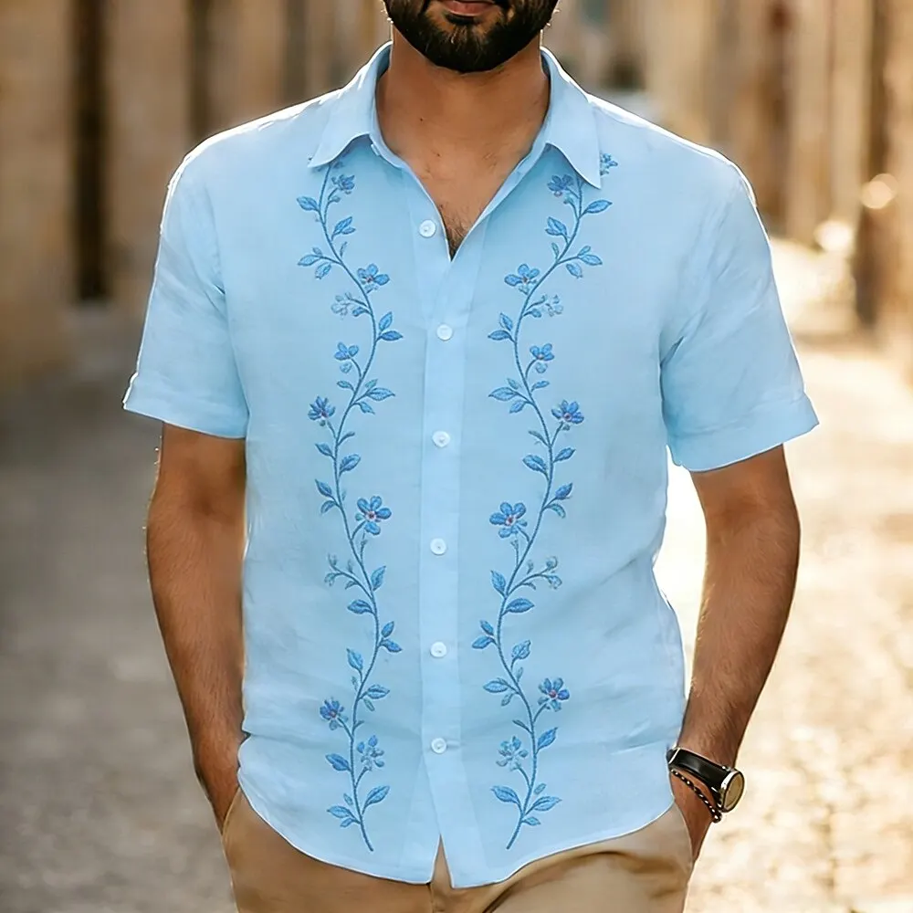 Men's Vintage Ethnic Floral Print 3D Print Short Sleeve Guayabera Shirt Button Up Turndown Collar Vacation Outfit Spring Summer
Men's Vintage Ethnic Floral Print 3D Print Short Sleeve Guayabera Shirt Button Up Turndown Collar Vacation Outfit Spring Summer