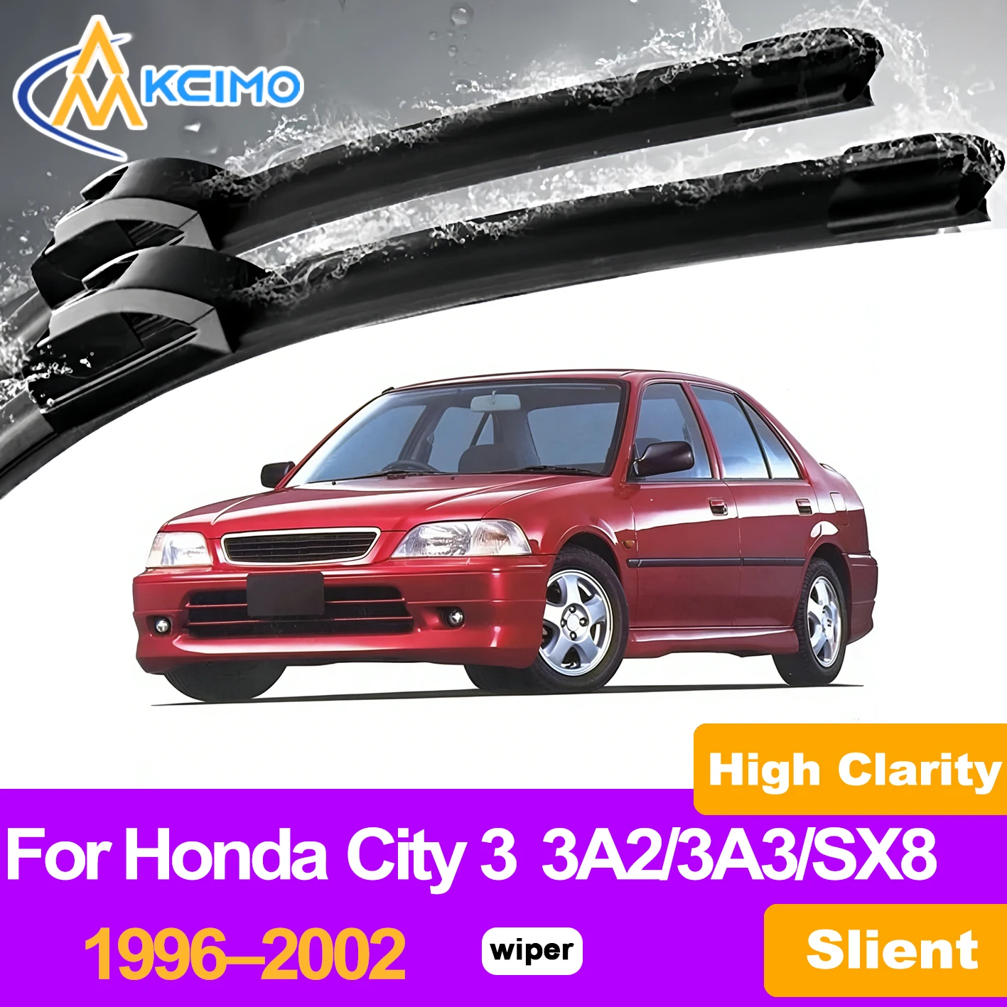 KCIMO 2PCS Front Windshield Wiper Blades For Honda City 3 3A2/3A3/SX8 1996–2002, High Quality Car Replacement Natural Rubber
KCIMO 2PCS Front Windshield Wiper Blades For Honda City 3 3A2/3A3/SX8 1996–2002, High Quality Car Replacement Natural Rubber