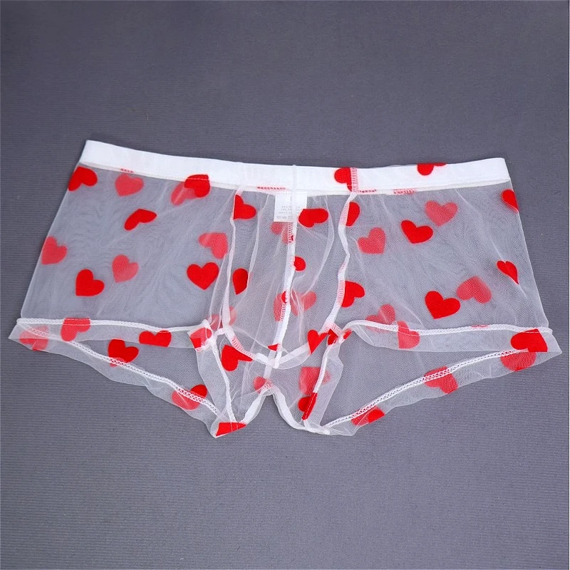 Heart Printing Flat Boxers Mesh Mens Underwear Sexy Shorts U Pouch Ultra-thin Transparent Men Panties Breathable Шорты Мужские
Heart Printing Flat Boxers Mesh Mens Underwear Sexy Shorts U Pouch Ultra-thin Transparent Men Panties Breathable Шорты Мужские
