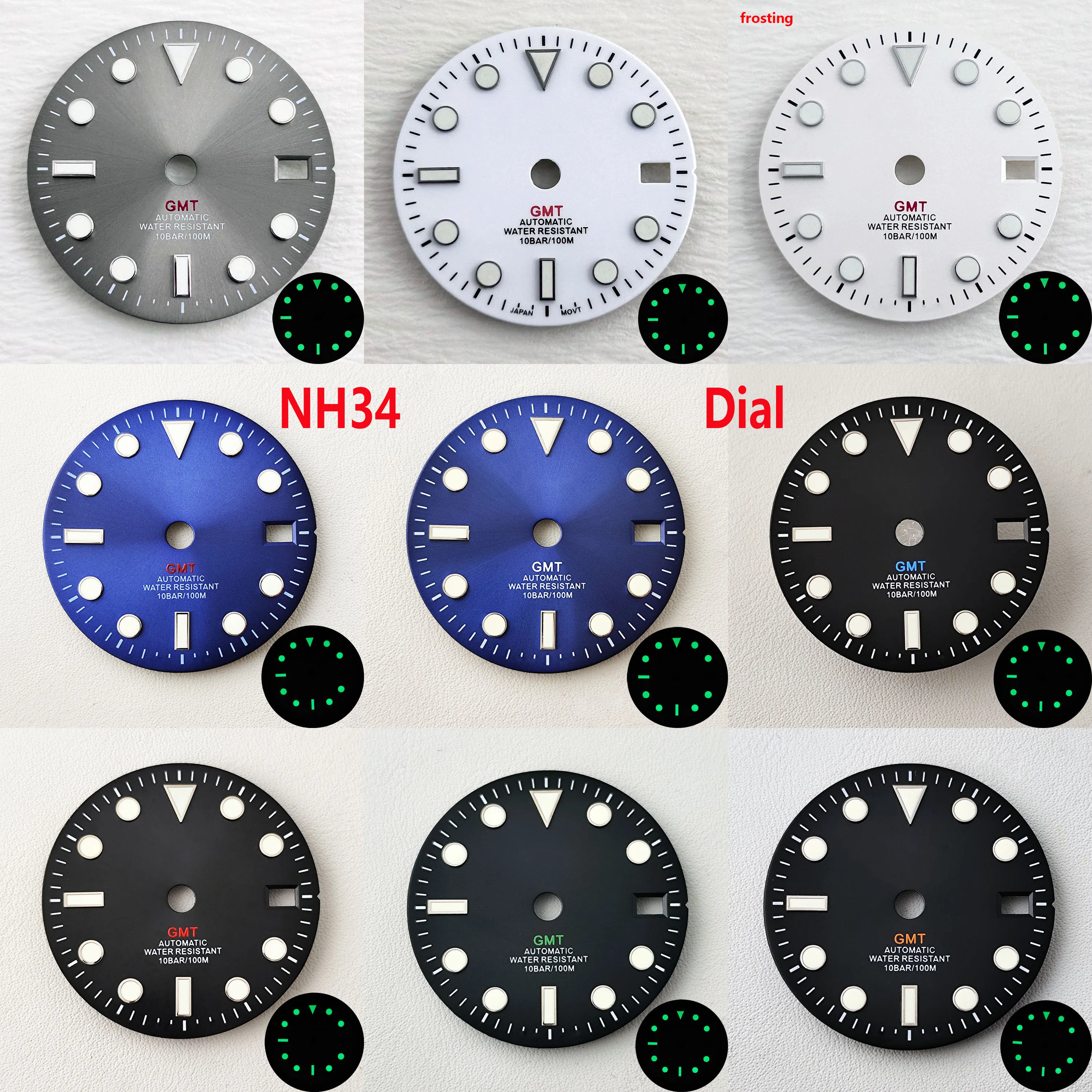 Watch dial 28.5mm dial GMT four hands green luminous watch dial for N H 3 4 Movement watch accessories repair tool
Watch dial 28.5mm dial GMT four hands green luminous watch dial for N H 3 4 Movement watch accessories repair tool