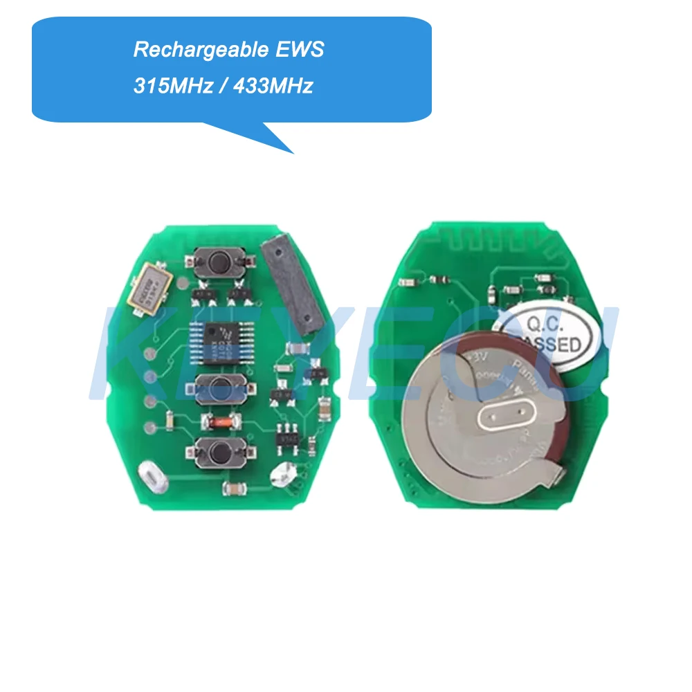 Keyecu Rechargeable EWS Remote Circuit Board 315MHz / 433MHz for BMW 3 5 X Series 7S E38 E39 E46 with ML2020 Battery
Keyecu Rechargeable EWS Remote Circuit Board 315MHz / 433MHz for BMW 3 5 X Series 7S E38 E39 E46 with ML2020 Battery