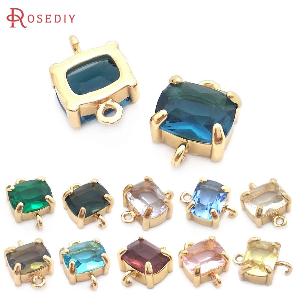 6PCS 8x10MM 18K Gold Color Brass and Glass 2 Holes Rectangle Connect Charms Pendants High Quality Jewelry Diy Accessories
6PCS 8x10MM 18K Gold Color Brass and Glass 2 Holes Rectangle Connect Charms Pendants High Quality Jewelry Diy Accessories