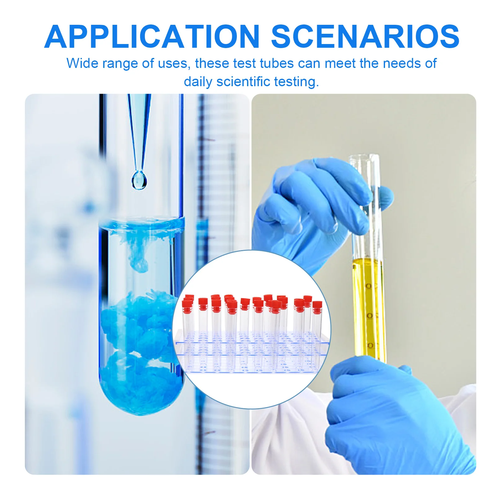 1Set Durable Plastic Test Tubes Science Laboratory Leakproof Screw Caps Liquid Storage Container Portable Rack 
1Set Durable Plastic Test Tubes Science Laboratory Leakproof Screw Caps Liquid Storage Container Portable Rack