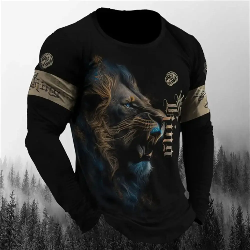 New Men Fall Vintage Harajuku Fierce Animal Lion Print T-Shirt Fun Personality 3d Printed Round Neck Comfortable Breathable Top
New Men Fall Vintage Harajuku Fierce Animal Lion Print T-Shirt Fun Personality 3d Printed Round Neck Comfortable Breathable Top