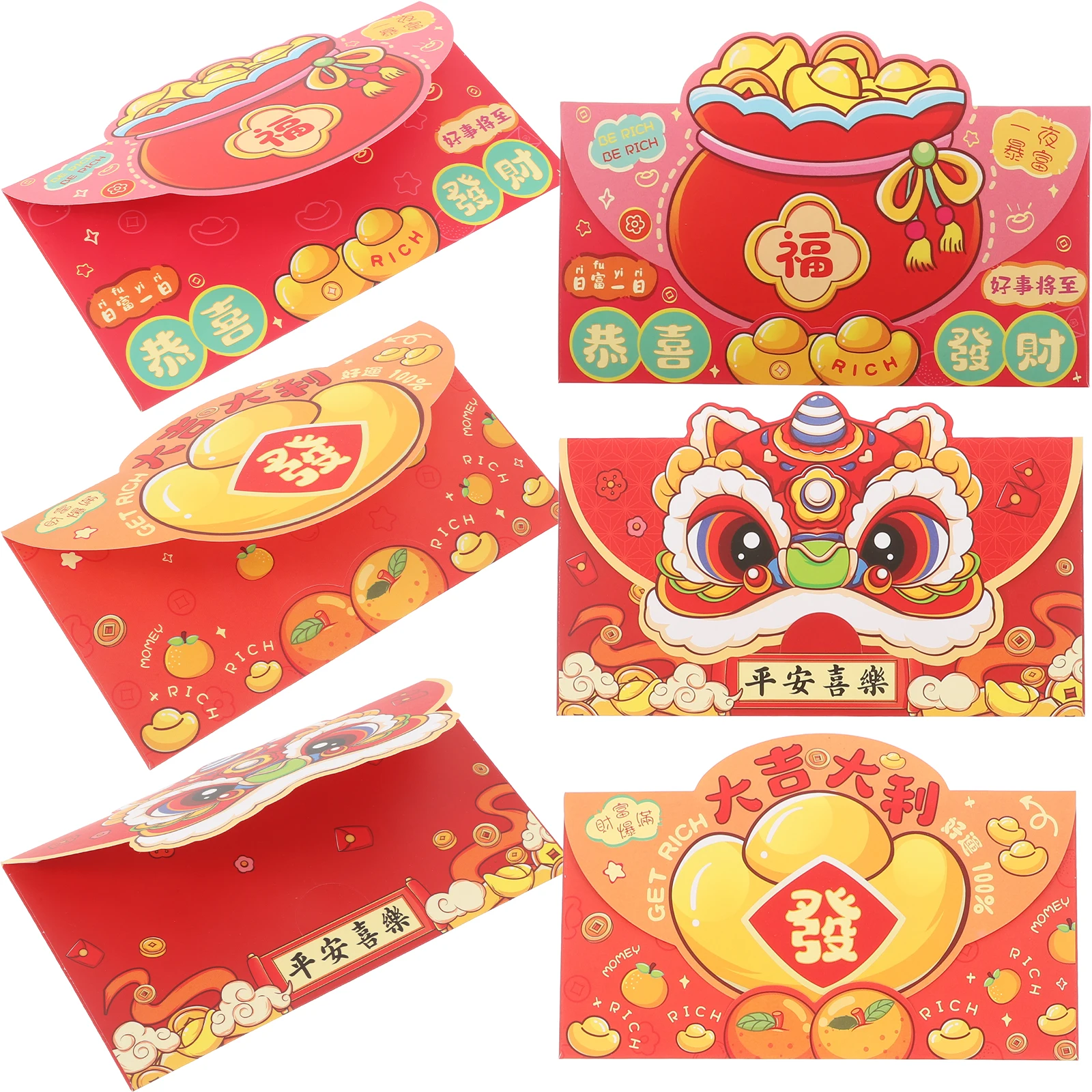 6 Pcs Red Envelope Bags Thick Paper Chinese New Year Decorations Cute Cartoon Cash Envelopes For Money Lunar Gifts
6 Pcs Red Envelope Bags Thick Paper Chinese New Year Decorations Cute Cartoon Cash Envelopes For Money Lunar Gifts