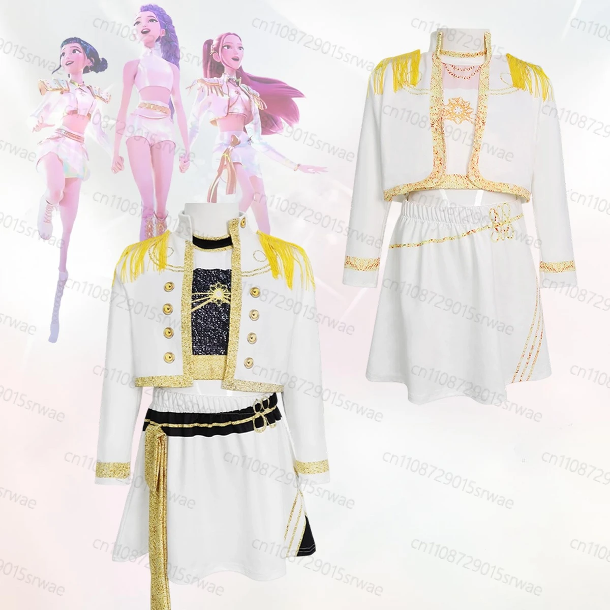 KPOP Demon Hunters Mira Rumi Zoey Children's Cosplay Stage Outfits White Costume Girls Uniform Printed Fancy Dress Up Suits
KPOP Demon Hunters Mira Rumi Zoey Children's Cosplay Stage Outfits White Costume Girls Uniform Printed Fancy Dress Up Suits