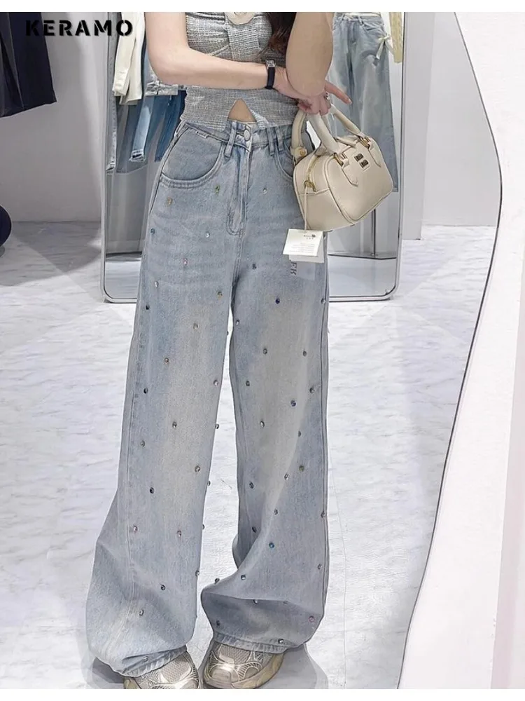 Korean Style Blue Straight Vintage High Waist Jeans Luxury Women's Wide Leg Baggy Pants Y2K Full Length Blue Denim Trouser
Korean Style Blue Straight Vintage High Waist Jeans Luxury Women's Wide Leg Baggy Pants Y2K Full Length Blue Denim Trouser