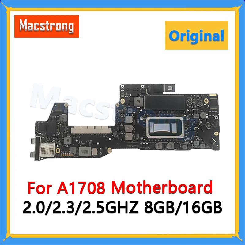Original A1708 Motherboard 2017 820-00840-A for MacBook Pro A1708 Logic Board 2.0GHz 2.3GHz 8GB/16GB 2.5GHz 2016 820-00875-A
Original A1708 Motherboard 2017 820-00840-A for MacBook Pro A1708 Logic Board 2.0GHz 2.3GHz 8GB/16GB 2.5GHz 2016 820-00875-A