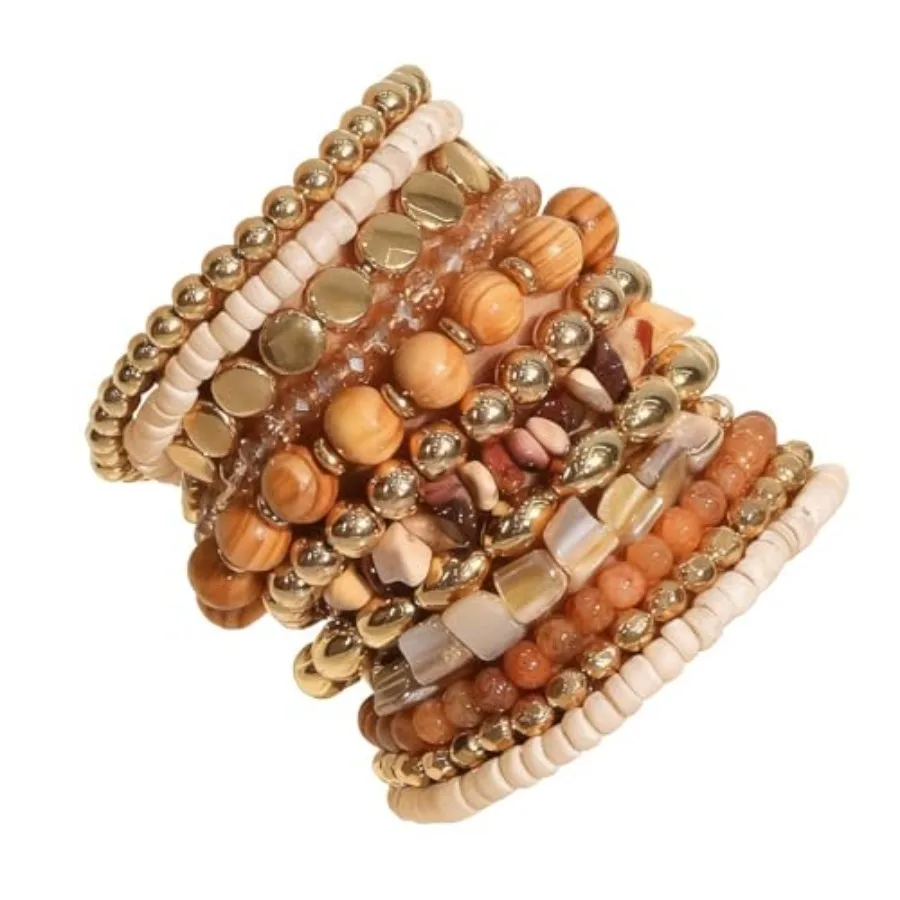iF YOU 12 Pcs Boho Beaded Bracelets for Women, Brown Orange Colorful Bohemian Stackable Gold Bead Stretch Bracelets Stack Summe
iF YOU 12 Pcs Boho Beaded Bracelets for Women, Brown Orange Colorful Bohemian Stackable Gold Bead Stretch Bracelets Stack Summe