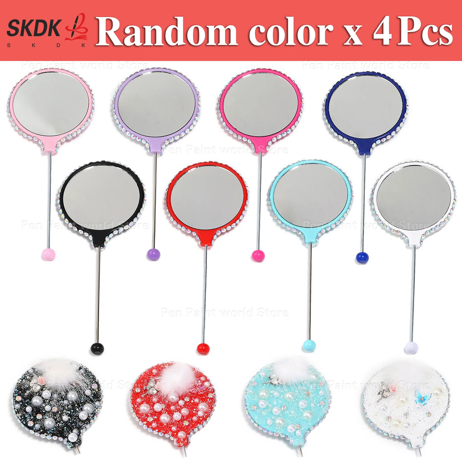 4Pcs Starry Beads DIY Handheld Mirror - Pearl & Fluffy Pom-Pom Decor - Small Portable Mirror - Creative Bookmark Gift
4Pcs Starry Beads DIY Handheld Mirror - Pearl & Fluffy Pom-Pom Decor - Small Portable Mirror - Creative Bookmark Gift