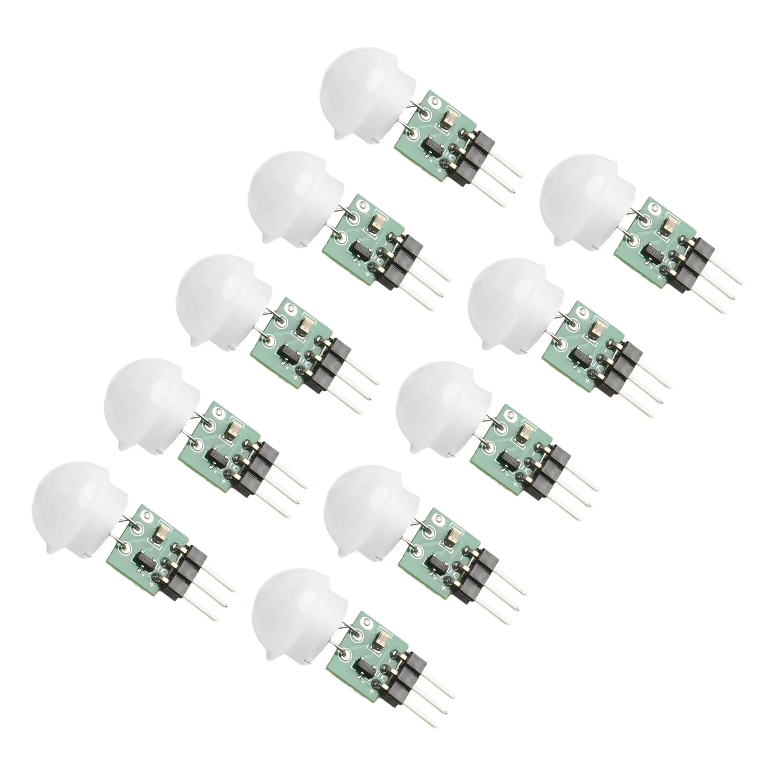 PIR Sensor Module Pack (10 pcs) Designed for Precise Motion Detection with a Coverage Range of Up to 100 Degrees