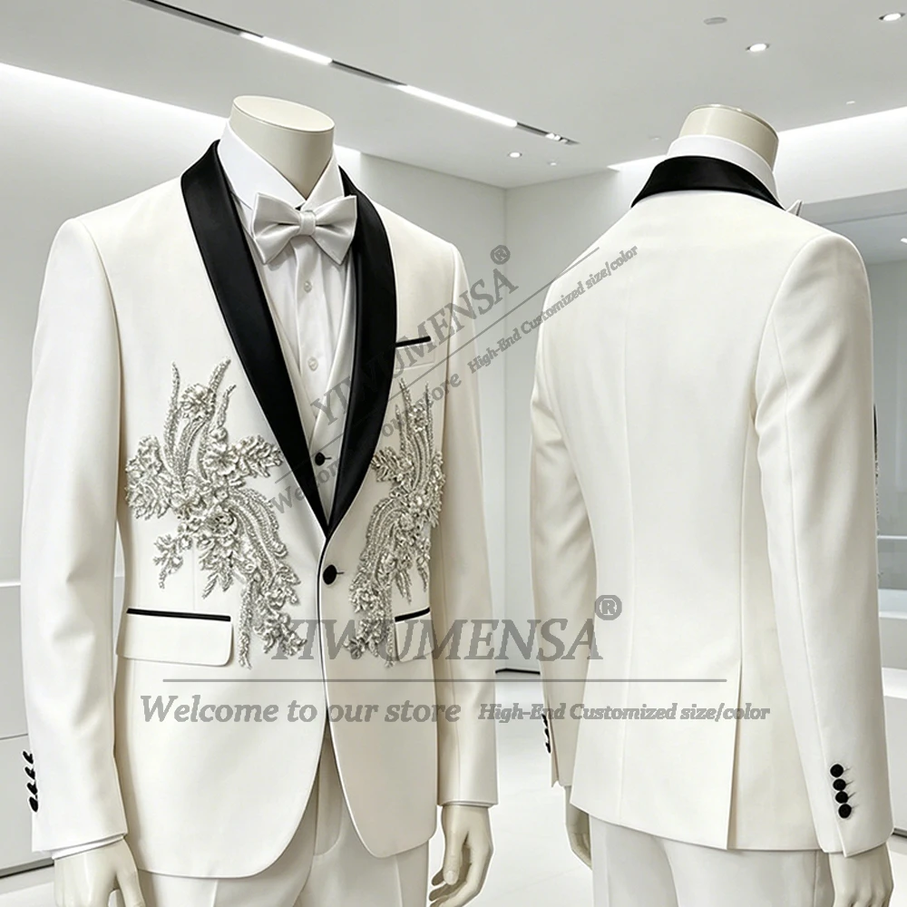 Exclusive Beaded Stones Appliques Suit Men For Wedding Black Shawl Lapel Prom Blazer Customizd Groom Tuxedo Attire Formal Wear
Exclusive Beaded Stones Appliques Suit Men For Wedding Black Shawl Lapel Prom Blazer Customizd Groom Tuxedo Attire Formal Wear