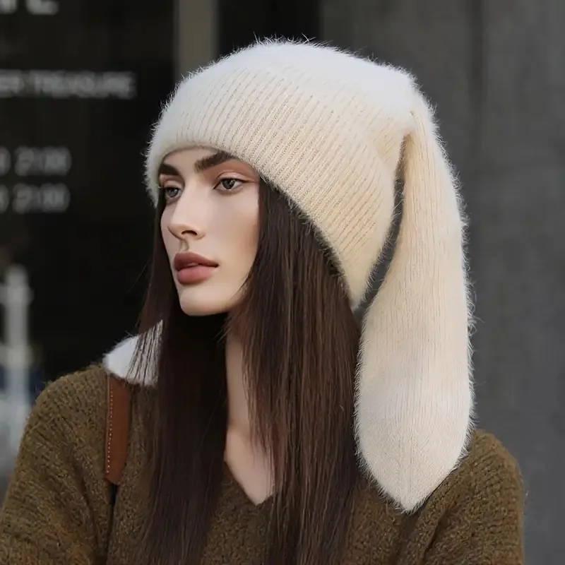 Women's Japanese Inspired Long Ear Bunny Beanie Soft Wool Winter Hat with Fluffy Pom-Poms Breathable Stretch Festive Headwear
Women's Japanese Inspired Long Ear Bunny Beanie Soft Wool Winter Hat with Fluffy Pom-Poms Breathable Stretch Festive Headwear