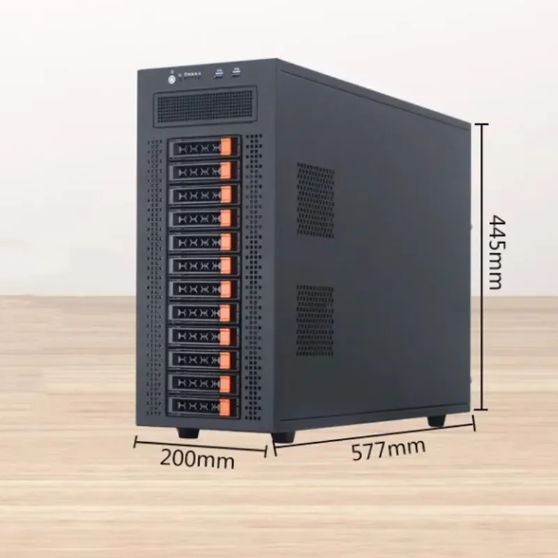 12-disk Tower Storage Server Multi-extension Supports EATX Motherboard Industrial Computer Box
12-disk Tower Storage Server Multi-extension Supports EATX Motherboard Industrial Computer Box