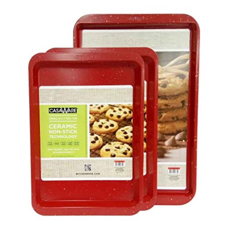 3pc Multi-Size Cookie Sheet/Jelly Roll Pan Set
3pc Multi-Size Cookie Sheet/Jelly Roll Pan Set