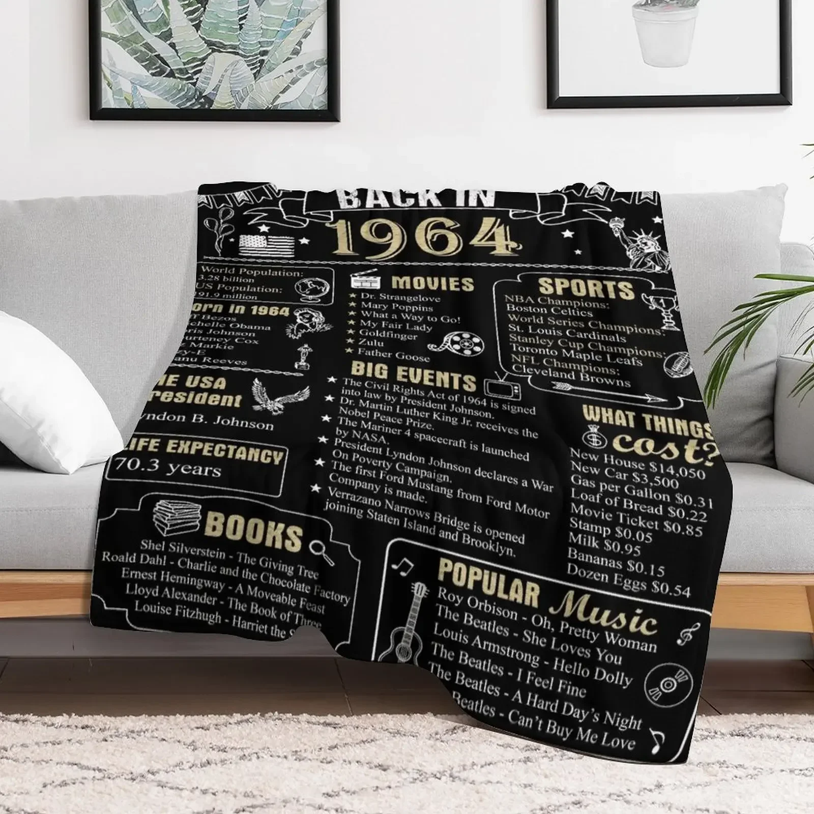 Birthday Anniversary 1964 History Back in 1964 Throw Blanket Summer Beddings Blankets For Sofas Blankets
Birthday Anniversary 1964 History Back in 1964 Throw Blanket Summer Beddings Blankets For Sofas Blankets