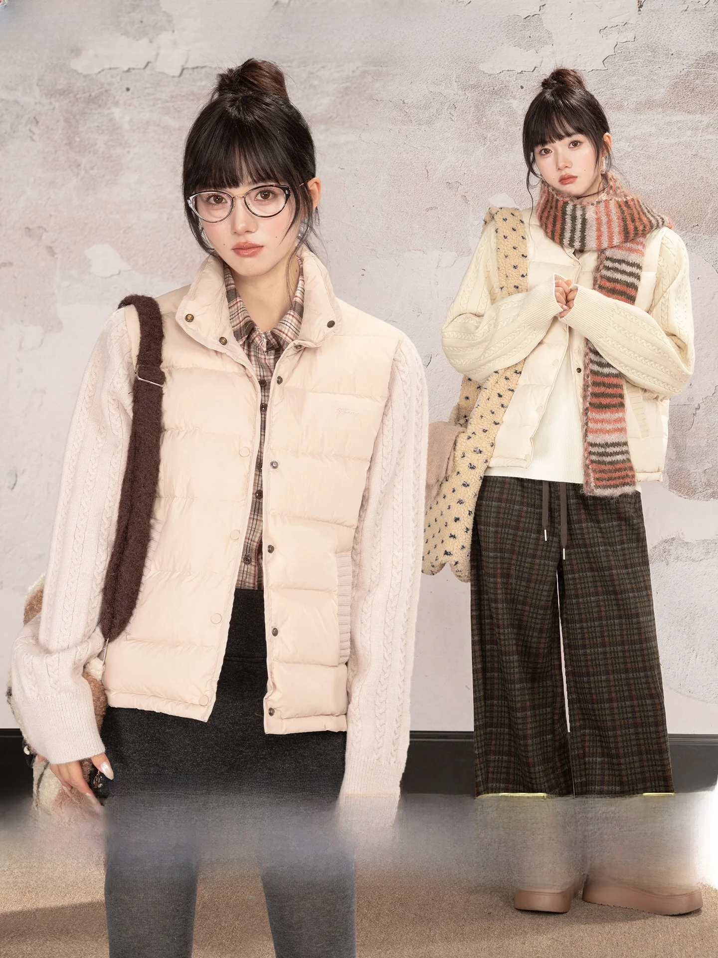 Loveheynew Women's Pink Twist Knitted Sve Patchwork down Jaet Stand Collar Warm Lightweight Outerwear Winter New Sle
Loveheynew Women's Pink Twist Knitted Sve Patchwork down Jaet Stand Collar Warm Lightweight Outerwear Winter New Sle