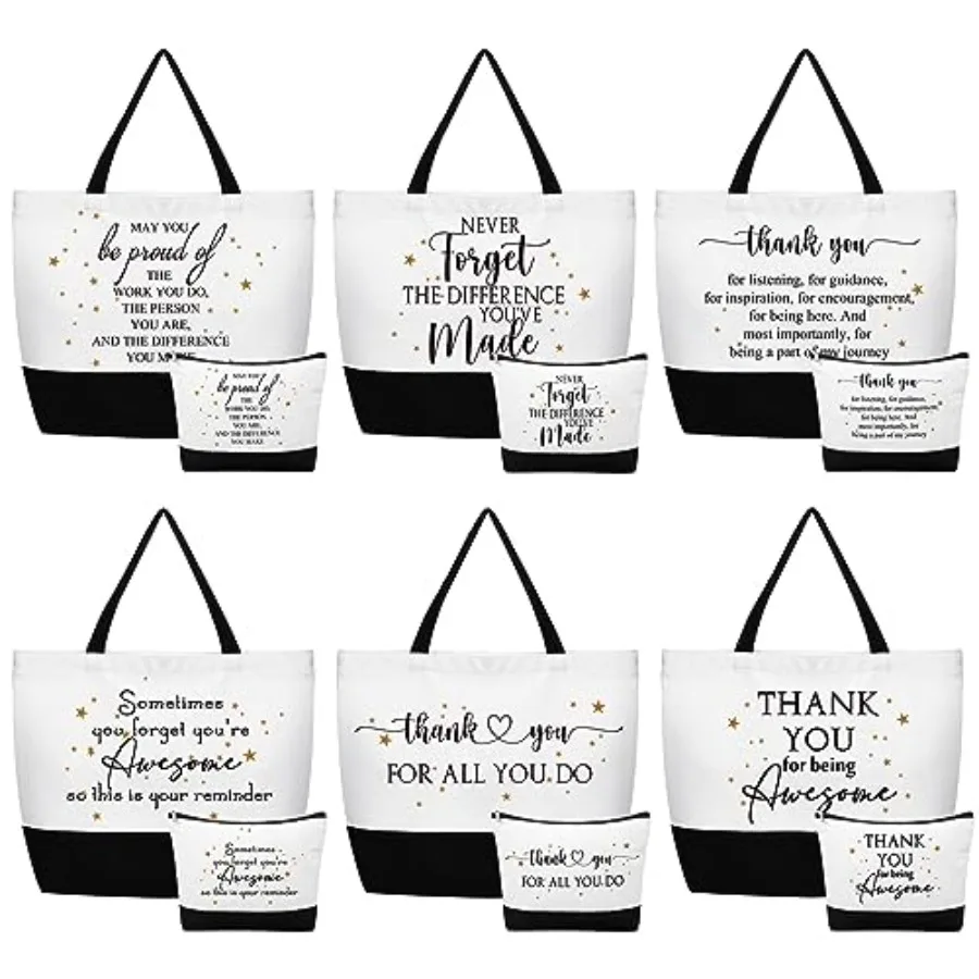 24 Pcs Thank You Canvas Tote Bags Bulk with Cosmetic Bags Women Employees Appreciation Gift for CNA Week Teacher
24 Pcs Thank You Canvas Tote Bags Bulk with Cosmetic Bags Women Employees Appreciation Gift for CNA Week Teacher