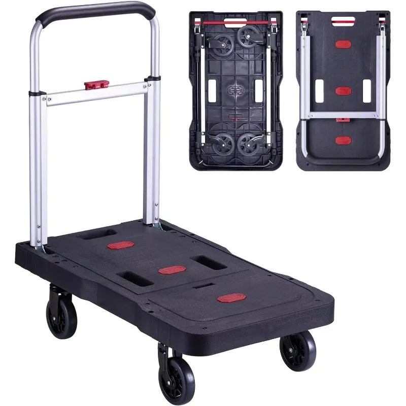 Folding Hand Truck Portable Trolly, Platform Transport Hand Cart with 330lbs Capacity Practical Handling Tools for Household
Folding Hand Truck Portable Trolly, Platform Transport Hand Cart with 330lbs Capacity Practical Handling Tools for Household